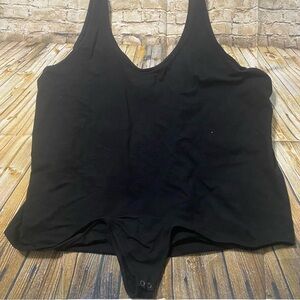 Torrid Bodysuit Black Sleeveless Stretch V Neck Wide Strap Minimalist